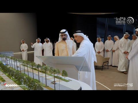 محمد بن راشد يشهد الاحتفال بوضع حجر الأساس لبدء تنفيذ الخط الأزرق لمترو دبي