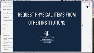 Request Physical Library Items from Other Institutions