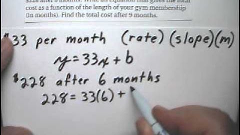 Linear Functions Story Problem 11 Fee and Monthly Rate - Tutor Algebra