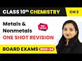Metals and Nonmetals Class 10 | Metals and Nonmetals One Shot Revision |  Class 10 Chemistry