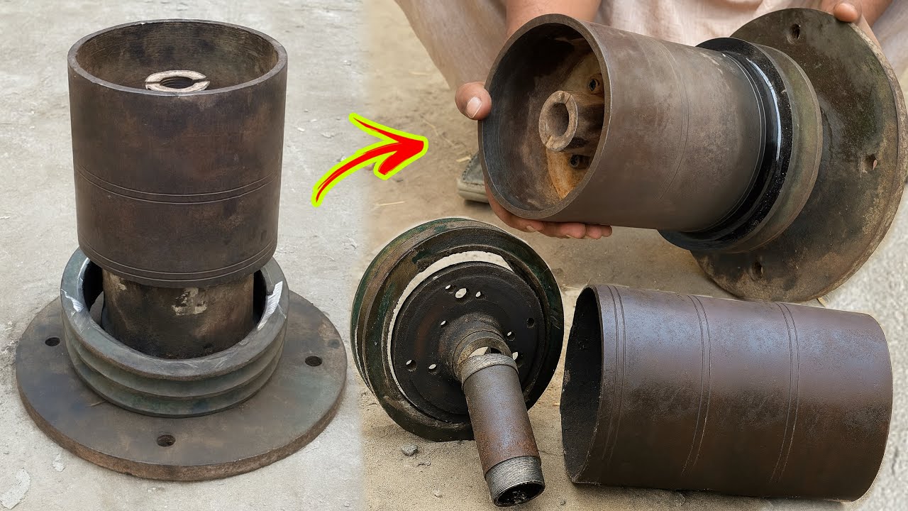 Hub Shell Callapsed The Disordered Broken Turbine Pulley Hub Carefully Firmly Repaired ...