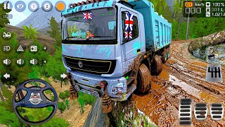 12 Wheeler 8x8 Power Full Bharat Benz Dumper Truck Driving In Muddy Offroad | Bussid Mods  screenshot 1