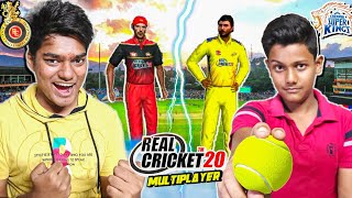 RCB vs CSK Against Little Brother🤣 - REAL CRICKET 20 Multiplayer! screenshot 5