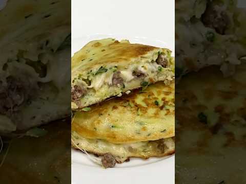 Кабачковые блины с фаршем и сыром