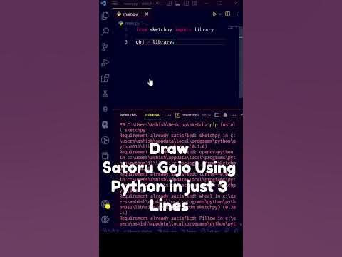 Draw Satoro gojo using python turtle #shorts #python #coding # ...