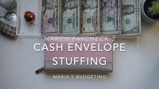 March 2021 | Cash Envelope and Sinking Funds Stuffing | Paycheck 2 | 21 Year Old Budget |