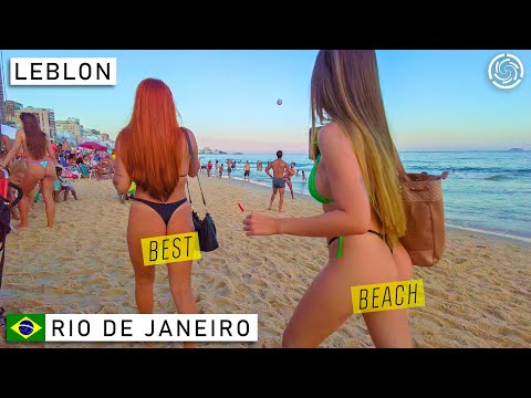 🇧🇷 LEBLON BEACH | THE BEST BEACH IN THE WORLD | Rio de Janeiro, Brazil Tour 2022 【 4K UHD 】