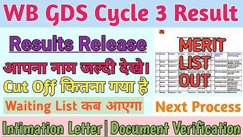 WB GDS Cycle 3 Result/WB GDS Result Released/When Will WB GDS Cycle 3 Result Declared/Gds Result/rti