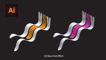 Illustrator CC Tutorial | Graphic Design | 3D Wave Text Effect | NSV Designer
