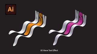 Illustrator CC Tutorial | Graphic Design | 3D Wave Text Effect | NSV Designer