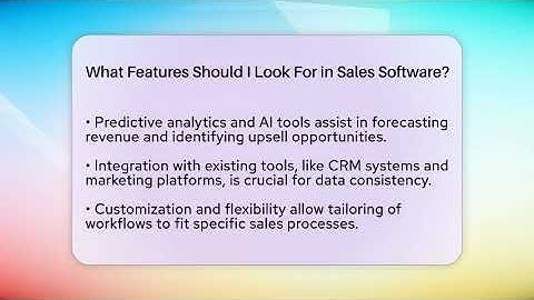 What Features Should I Look For in Sales Software? | Sales Saas Breakdown News
