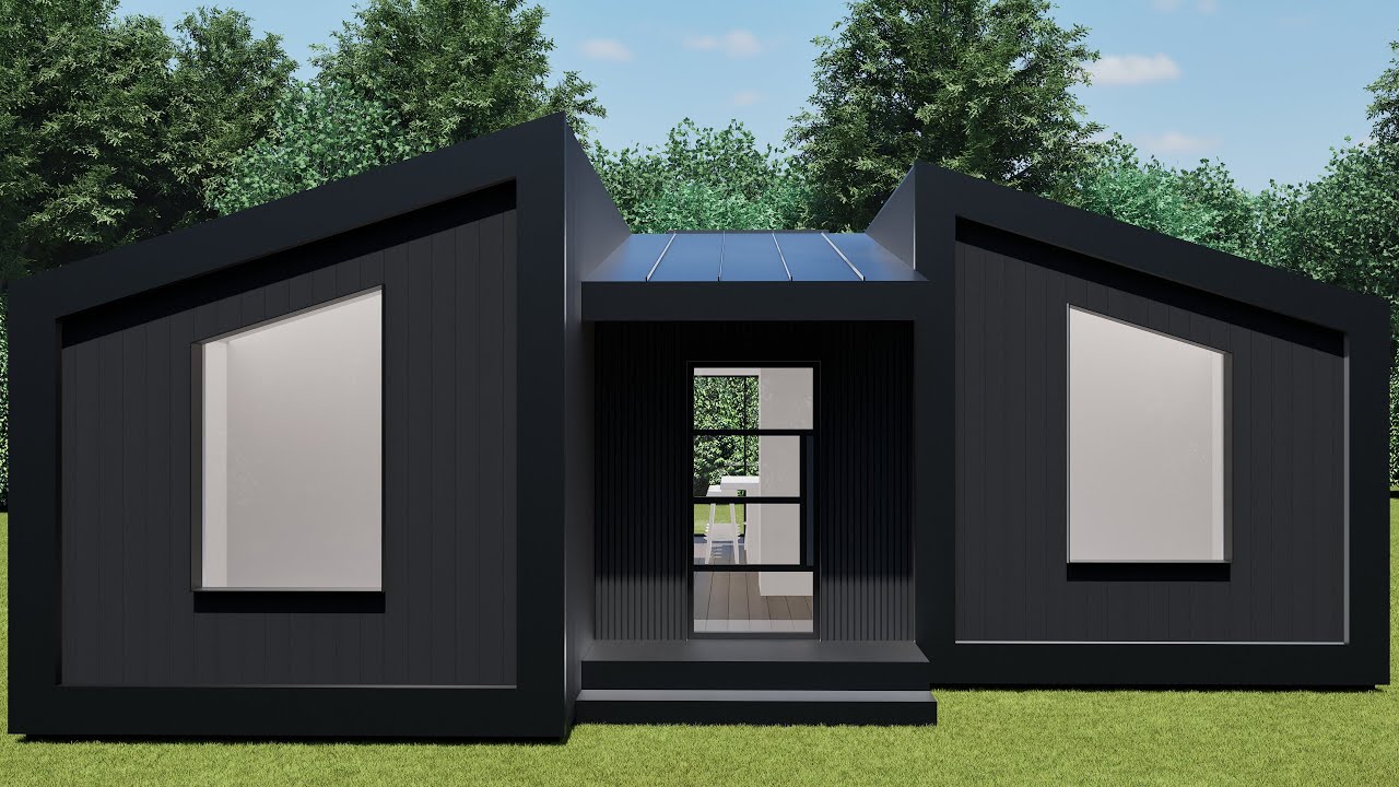 House Latest Module Modular house T111 2.5 modules (Black wood) - YouTube