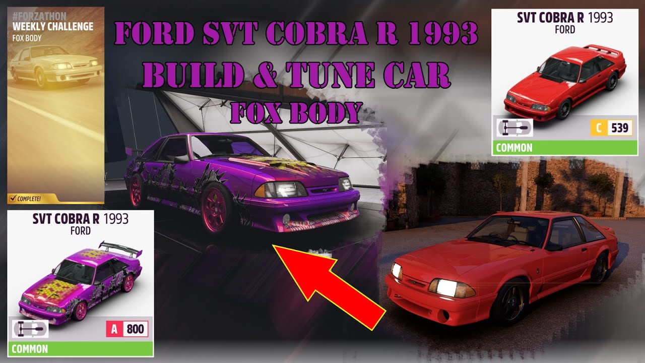FH5 Ford SVT Cobra R 1993 Tuning Build Car Road Street Race Fox Body Setup Guide Forza Horizon 5