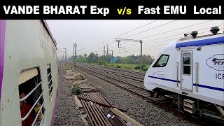 ‎️‍🔥Dangerous TRAIN RACE : Vande Bharat Express v/s Fast EMU Train | Brutal Overtake & Parallel Run screenshot 5