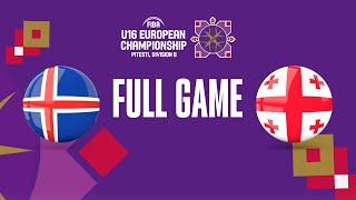 Iceland v Georgia | Full Basketball Game | FIBA U16 European Championship 2023