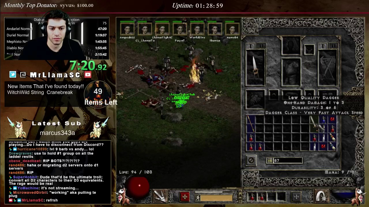 Diablo 2 - 8 man LLD - MA Assassins