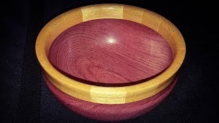 Woodturning Purpleheart with Yellowheart