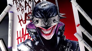 Drawing The Batman Who Laughs with Copic Markers