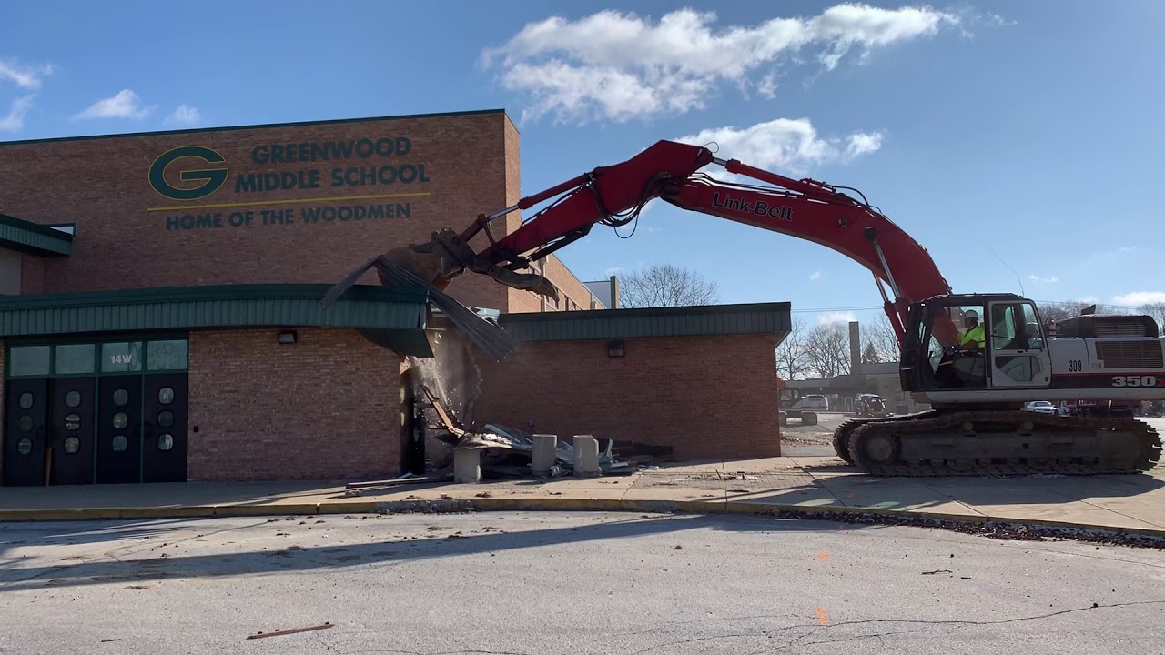 Day 1 Greenwood Middle School Demolition YouTube