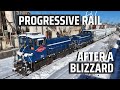 Switchers in the snow  progressive rail after a blizzard