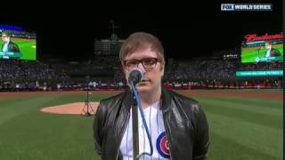 Video thumbnail of "Patrick Stump Singing National Anthem Game 3 of World Series - Newer Version Available"