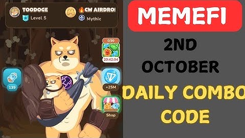 memeFi Daily Combo 2nd October | memeFi Secret Code Today 2nd Octobermemefi