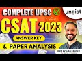 Csat 2023 solved paper  csat 2023 paper analysis by ram mohan pandey  ungist
