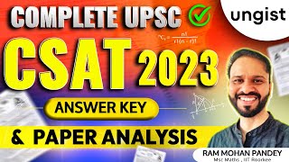 CSAT 2023 Solved Paper | CSAT 2023 Paper Analysis by Ram Mohan Pandey | UNGIST