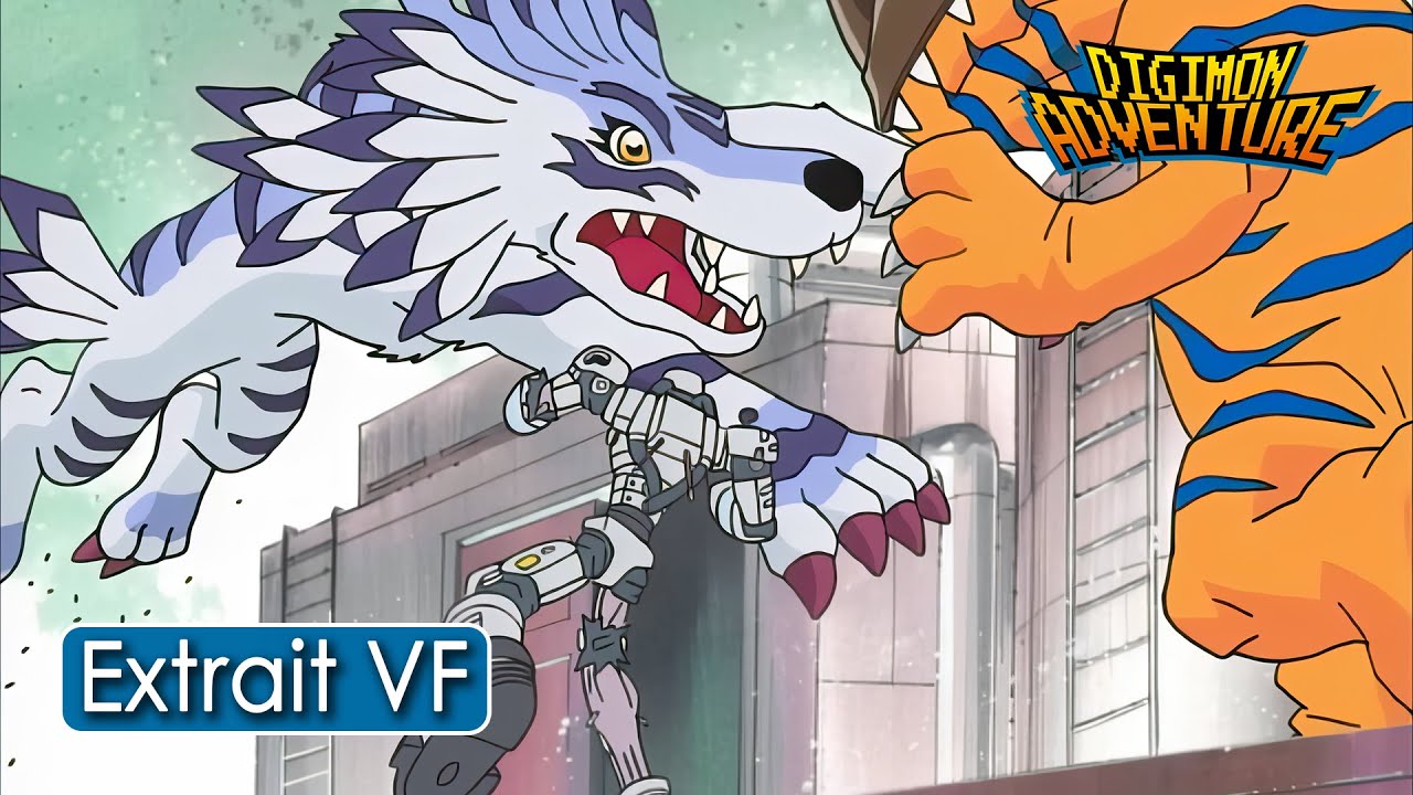 ANDROMON CONTRE GREYMON & GARURUMON - Extrait de la nouvelle VF de Digimon Adventure