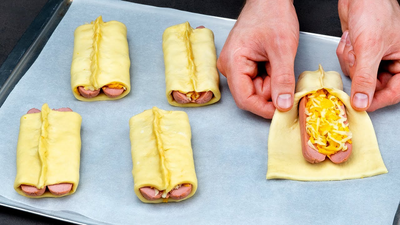 Du kommer att göra det dagligen! Snabb aperitif från smördeg med korv