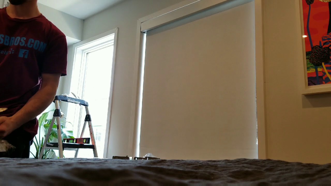 Black out roller shade with fascia. 