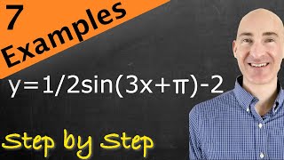 Graphing Sine and Cosine Functions with Transformations (Multiple Examples)