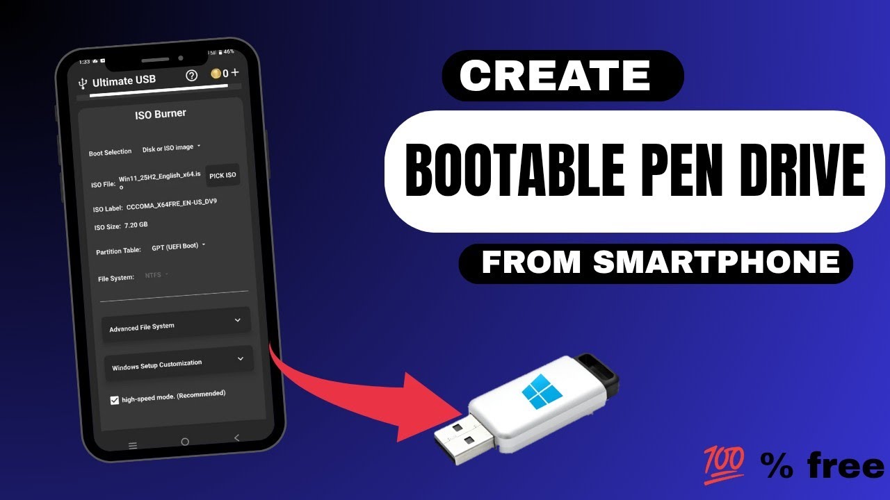 Bootable Pen How to make bootable pen drive from smartphone |create bootable usb ...