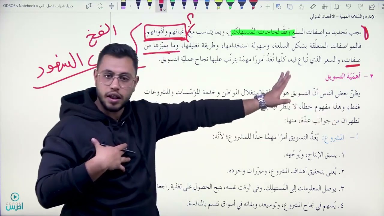 التسويق (الأستاذ ضياء شهاب )الأقتصاد المنزلي