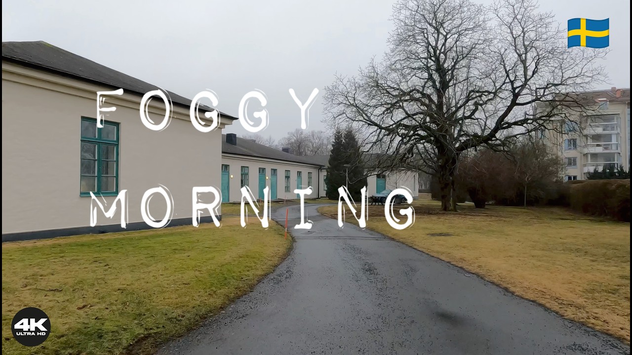 Foggy Morning Walk in Sweden 🇸🇪 | Quiet Neighborhood in Jönköping | 4K