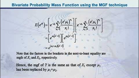 Bivariate Probability Mass Function - Using MGF  | Probability Distributions | STA642_Topic097