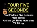 "FOUR FIVE SECONDS" KARAOKE LYRICS - Rihanna, Kanye West, Paul McCartney (Guitar Karaoke)