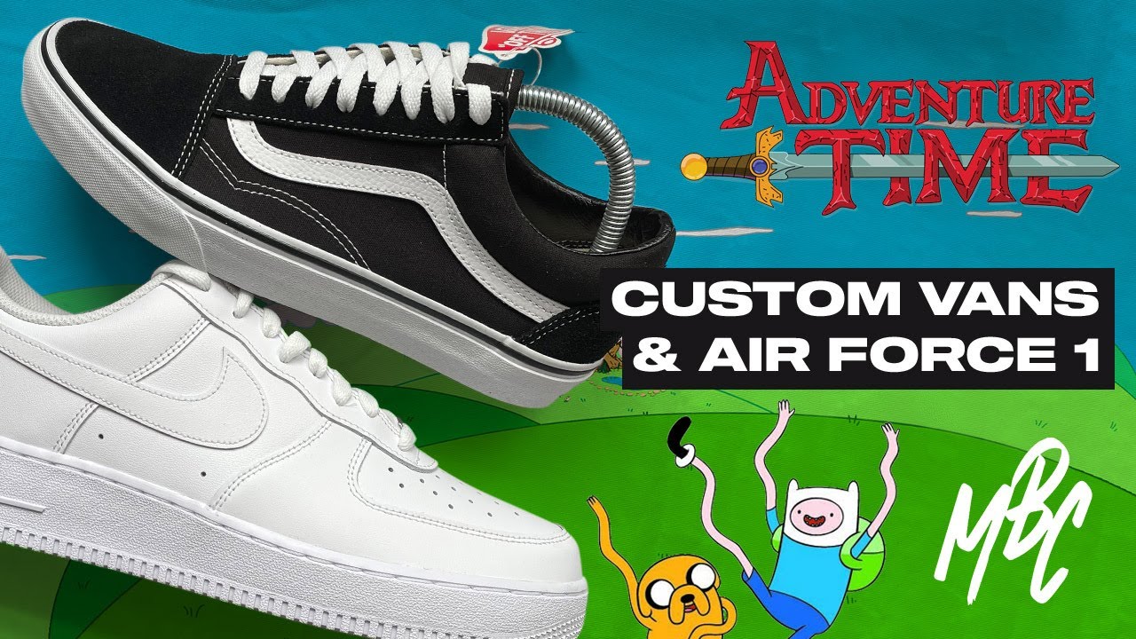 ADVENTURE TIME Custom Nike Air Force 1 & Vans Old Skool | MattB Customs -