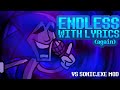 Endless with lyrics again sonicexe mod cover remastered wooow friday night funkin with lyrics