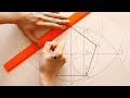 4K How to draw pentagon with using a compass and a ruler