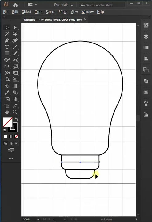 How to draw Icon in Adobe Illustrator - Lamp Icon - YouTube