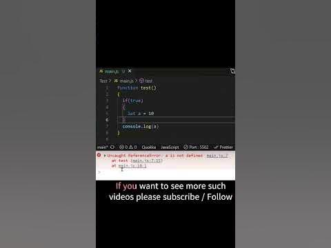 Function Scope Vs Block Scope in Javascript #shorts #javascript # ...