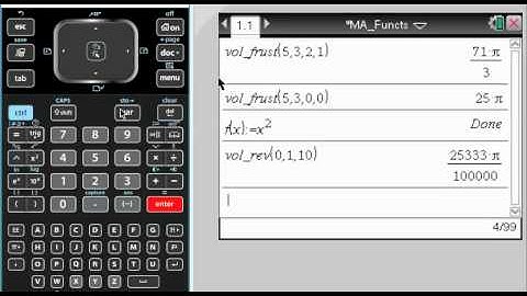 Function for Volume of Revolution