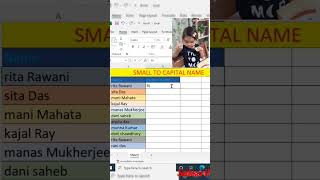 small letter to capital letter convert||excel