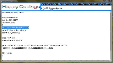 Circumference of a circle c code example