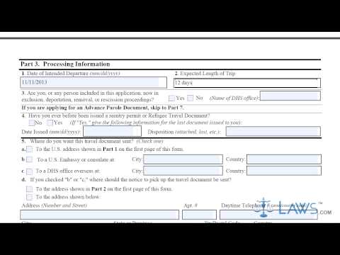 immigration lawyer mark c daly with iva demonstrates preparing form i 131 sample