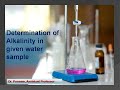 Determination of Alkalinity in Given Water Sample