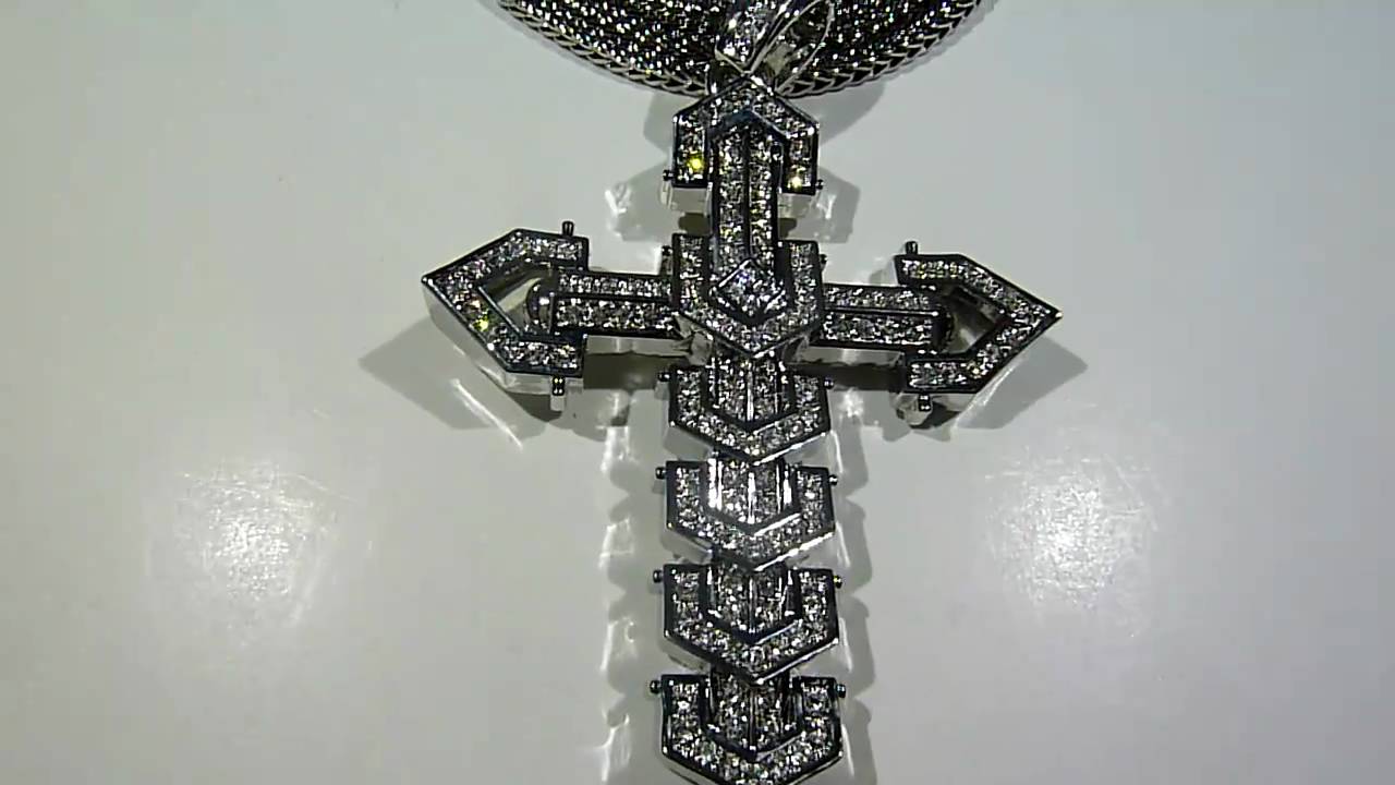 (SOLD)Lab Made Diamond "Arrow" Cross pendant CUSTOM Lab Made Jewelry