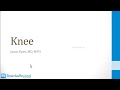 Musculoskeletal 1 Anatomy and Orthopedics 1 Knee