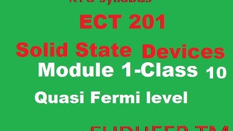 ECT 201 Class 10 Quasi fermi level